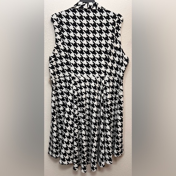 NWT High Low Black Houndstooth Sleeveless Blazer Vest 3X - Picture 2 of 8